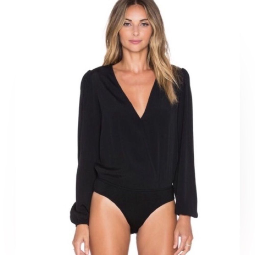 Lovers + Friends long sleeved black body suit. size small